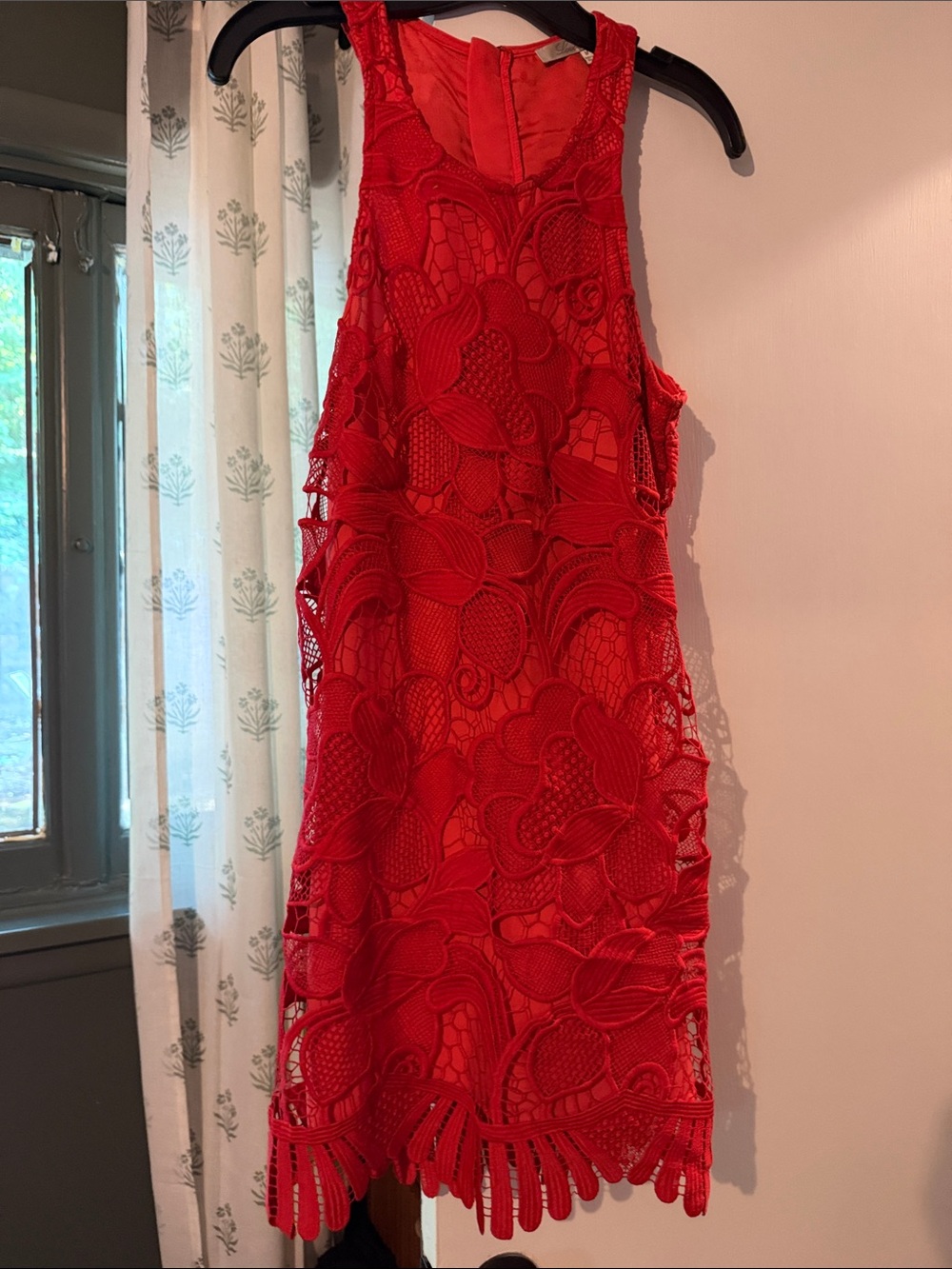 Lovers + Friends Red Floral Lace Sleeveless Shift Dress